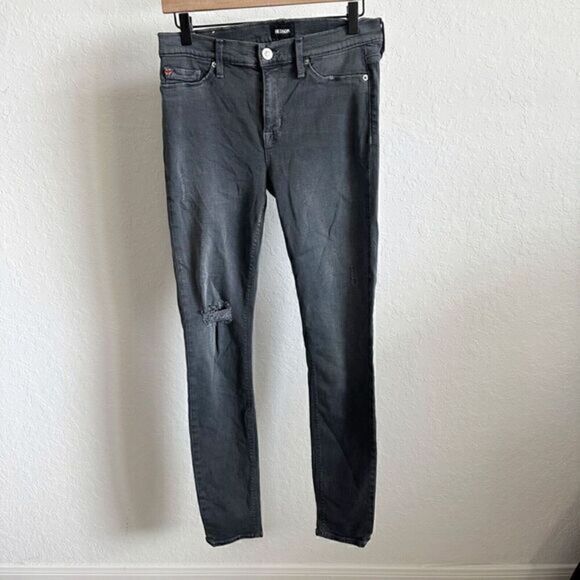 Hudson Nico Midrise Super Skinny Jeans Dark Gray Black Size‎ 28 - Picture 2 of 13